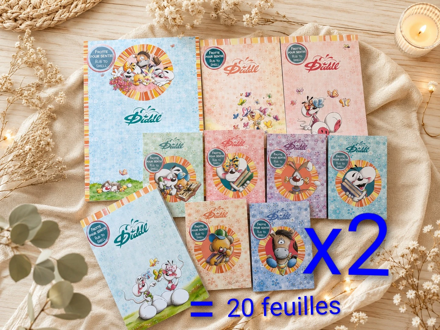 Lot feuilles Diddl collection summer